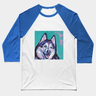 Siberian Husky Bright colorful pop dog art Baseball T-Shirt